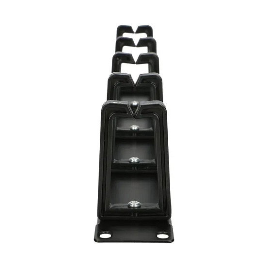 Extralink Organizador de cables 1U con soportes de plástico Negro