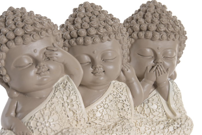 DKD Home Decor Figura de Buda en Resina Blanca Surtida DKD Home Decor Figura de Buda en Resina Blanca Surtida