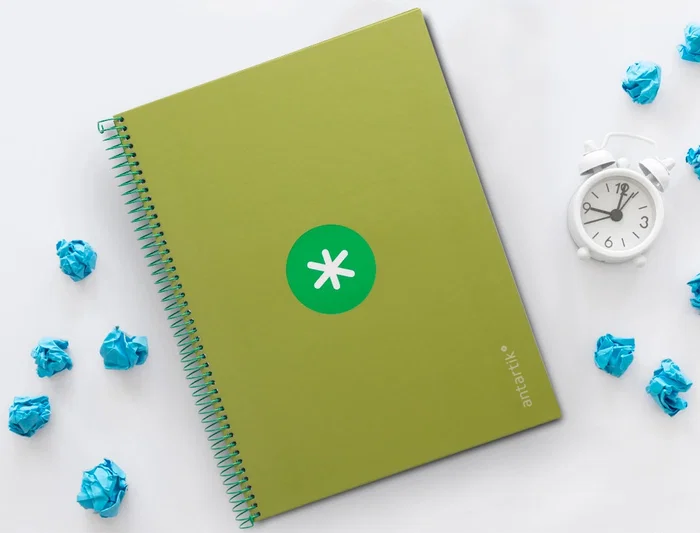 Antartik Cuaderno Espiral A4 Micro Tapa Forrada 80 Hojas 90gr Cuadro 5mm Verde