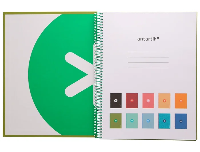 Antartik Cuaderno Espiral A4 Micro Tapa Forrada 80 Hojas 90gr Cuadro 5mm Verde