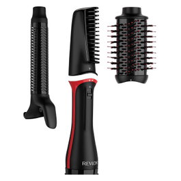 Revlon One-Step RVDR5333E Secador y Multistyler con 3 Accesorios, Negro y Rojo