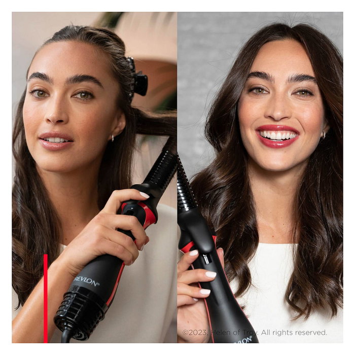 Revlon One-Step RVDR5333E Secador y Multistyler con 3 Accesorios, Negro y Rojo