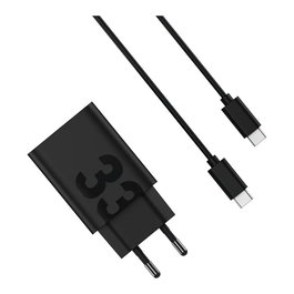 Motorola TurboPower 33W Cargador Rápido con Cable USB-C de 1 m, Negro