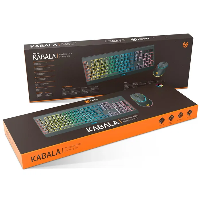 Krom Kabala Pack Gaming Inalámbrico con Teclado RGB y Ratón 4800 DPI Negro Krom Kabala Pack Gaming Inalámbrico con Teclado RGB y Ratón 4800 DPI Negro