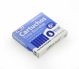 FRAGA IMPORT, S.L. Caja de 6 cartuchos de tinta borrable para pluma, color azul