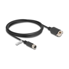 DeLOCK Cable M12 a RJ45 Cat.5e FTP 2 m Negro