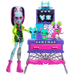 Monster High Conjunto de Juego Crea tu Mascota Monstruosa Laboratorio de Frankie Stein Jbf18 Mattel - Juguete de Creación para Niñas +4 años