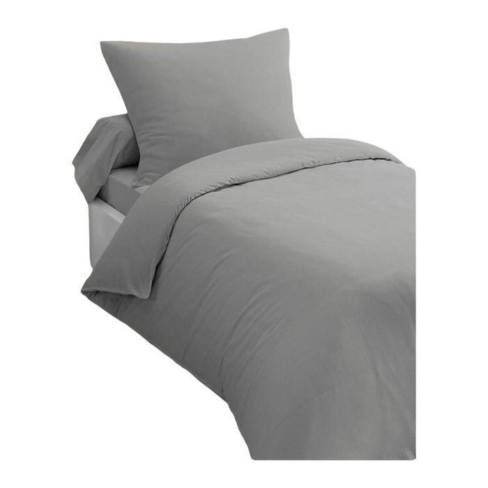 Home Linge Passion Juego de edredón de 2 piezas, Microfibra, Gris claro, 140 x 200 cm