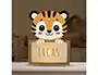 Wondee Lampara de Noche Infantil Personalizable Little Tiger de Madera Sostenible Luz Quit Miedos