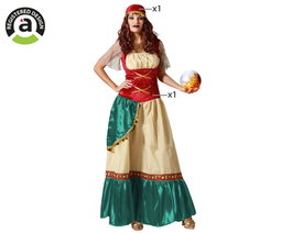 Disfraz Gitana Vestido Multicolor con Gorro Mujer Adulto