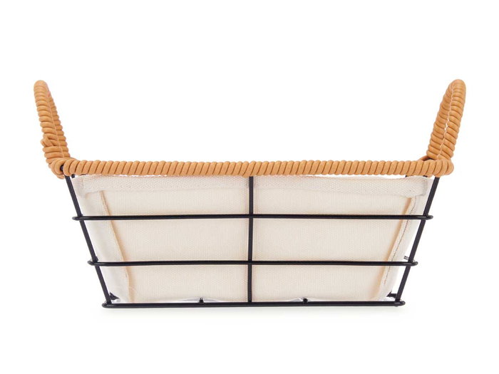 Kinvara Cesta Asas Metal Cuadrada 26 x 21.7 x 12 cm Natural (Set de 24)