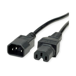 Cable de alimentación 19.99.1121 con conectores C14 y C15, 1 m, negro