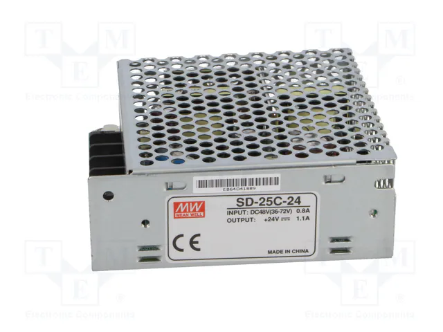 MEAN WELL SD-25C-24 Convertidor DC/DC 26,4W 36-72VDC a 24VDC