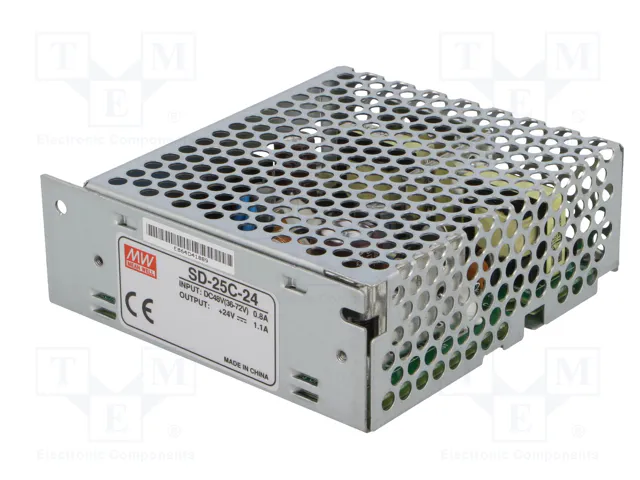 MEAN WELL SD-25C-24 Convertidor DC/DC 26,4W 36-72VDC a 24VDC