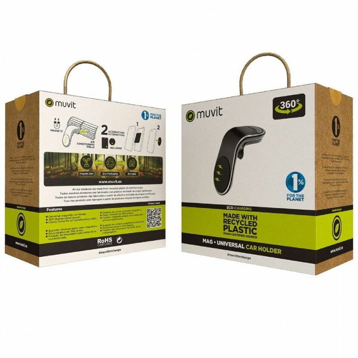 Muvit Soporte de Smartphone para Coche Magnético MCCHL0007 Negro