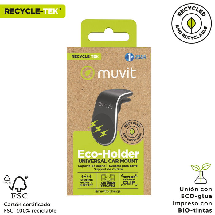 Muvit Soporte de Smartphone para Coche Magnético MCCHL0007 Negro