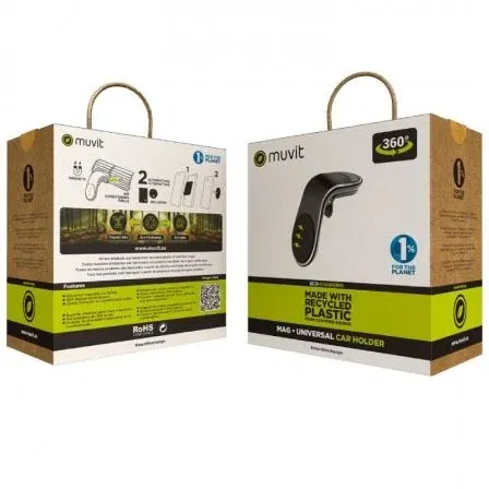 Muvit MCCHL0007 Soporte Magnético Universal para Coche con Pinza para Salida de Aire Negro Muvit MCCHL0007 Soporte Magnético Universal para Coche con Pinza para Salida de Aire Negro