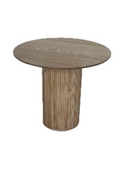 DKD Home Decor Mesa Redonda de Comedor Paulownia con Puerta