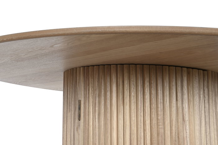 DKD Home Decor Mesa Redonda de Comedor Paulownia con Puerta