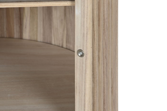 DKD Home Decor Mesa Redonda de Comedor Paulownia con Puerta