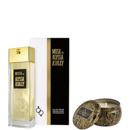 Alyssa Ashley Set Musk con Eau De Parfum de 100 ml y Vela Aromática de 110 g