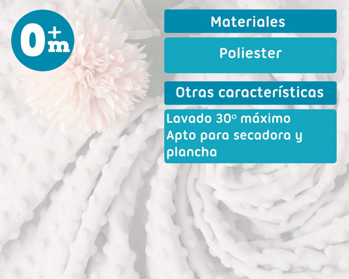 KioKids Manta Bebé Tundosada Tacto Suave Color Gris 80x110cm Polyester