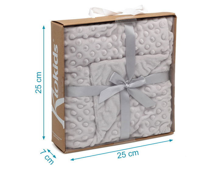 KioKids Manta Bebé Tundosada Tacto Suave Color Gris 80x110cm Polyester