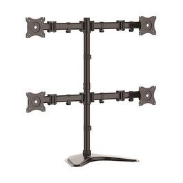 StarTech.com Base de Soporte Ajustable VESA para 4 Monitores de hasta 27 Pulgadas, Negro, Escritorio, Ajustable en Altura, Inclinación y Giro - Capacidad 8 kg