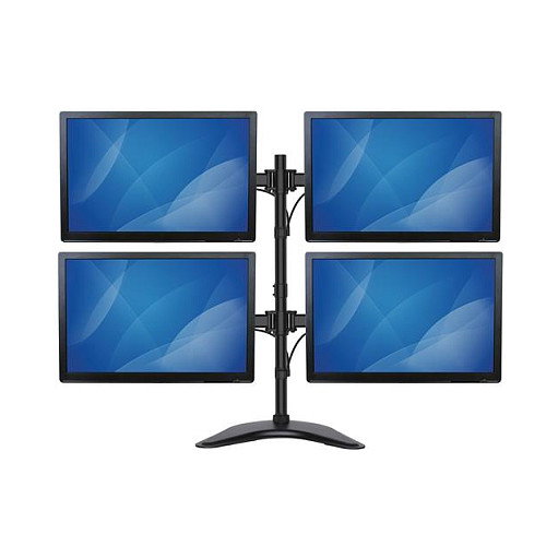 StarTech.com Base de Soporte Ajustable VESA para 4 Monitores de hasta 27 Pulgadas, Negro, Escritorio, Ajustable en Altura, Inclinación y Giro - Capacidad 8 kg