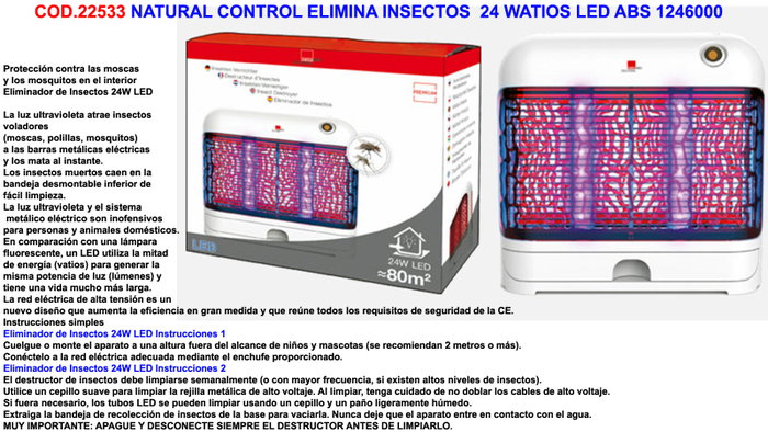 FINSTOCK NATURAL CONTROL Elimina Insectos 24W LED ABS 1246 001 FINSTOCK NATURAL CONTROL Elimina Insectos 24W LED ABS 1246 001