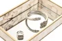DKD Home Decor Bandeja de Decoración de Cristal y Metal con Nácar