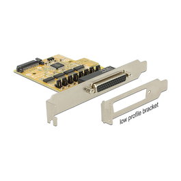 DeLOCK PCI Express x1 Tarjeta de Expansión a 4 Puertos Seriales RS-232, PCIe 2.0, Controladores Incluidos, Modelo 89447