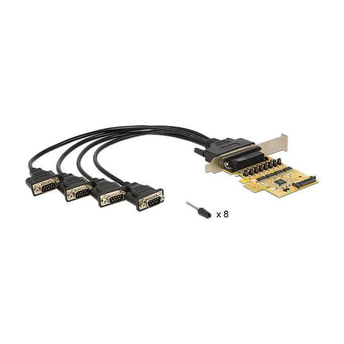 DeLOCK PCI Express x1 Tarjeta de Expansión a 4 Puertos Seriales RS-232, PCIe 2.0, Controladores Incluidos, Modelo 89447 DeLOCK PCI Express x1 Tarjeta de Expansión a 4 Puertos Seriales RS-232, PCIe 2.0, Controladores Incluidos, Modelo 89447