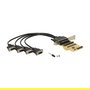 DeLOCK PCI Express x1 Tarjeta de Expansión a 4 Puertos Seriales RS-232, PCIe 2.0, Controladores Incluidos, Modelo 89447