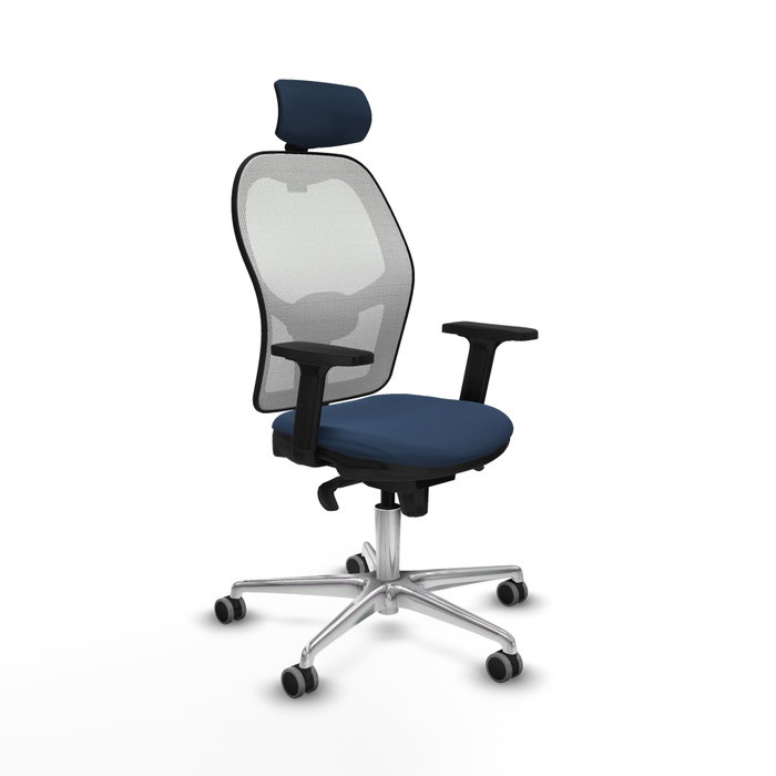 PIQUERAS Y CRESPO Silla de oficina Jorquera con mecanismo Sincro, Azul marino y Blanco PIQUERAS Y CRESPO Silla de oficina Jorquera con mecanismo Sincro, Azul marino y Blanco