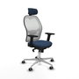 PIQUERAS Y CRESPO Silla de oficina Jorquera con mecanismo Sincro, Azul marino y Blanco