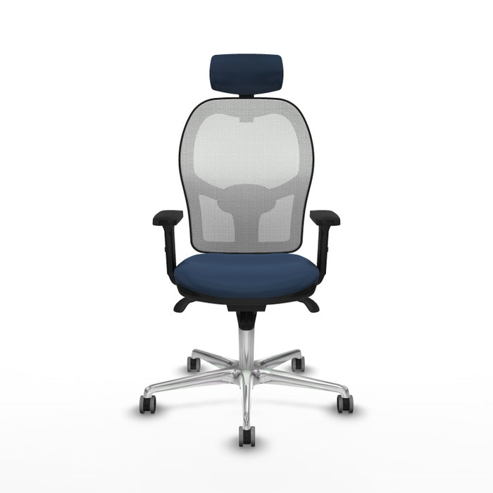 PIQUERAS Y CRESPO Silla de oficina Jorquera con mecanismo Sincro, Azul marino y Blanco PIQUERAS Y CRESPO Silla de oficina Jorquera con mecanismo Sincro, Azul marino y Blanco