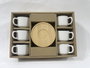 DKD Home Decor Tazas de Café de Porcelana y Bambú Blanco, 90ml, Set de 6 Piezas