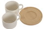 DKD Home Decor Tazas de Café de Porcelana y Bambú Blanco, 90ml, Set de 6 Piezas