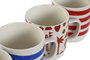 DKD Home Decor Set de 4 Tazas de Porcelana de 380 ml en Colores Surtidos