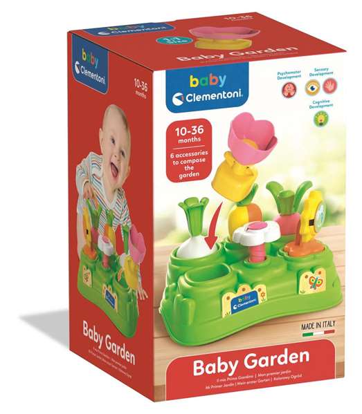 Clementoni Juego Jardín Bebé para Descubrir Formas y Colores, Juguete Educativo 24x15x15 cm, Multilingüe (ES, EN, FR, DE, IT, NL, PT)