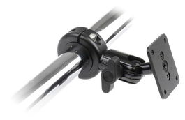 Brodit Soporte para Tubo con Placa de Montaje, Ajustable 20-32mm, Giratorio 360°, Negro