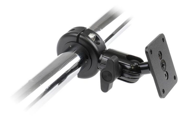 Brodit Soporte para Tubo con Placa de Montaje, Ajustable 20-32mm, Giratorio 360°, Negro