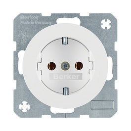 BERKER Steckdose SCHUKO R.1/R.3 polarweiß, glänzend 47432089
