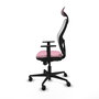PIQUERAS Y CRESPO Silla de oficina Jorquera Rosa y Blanco con Mecanismo Sincro