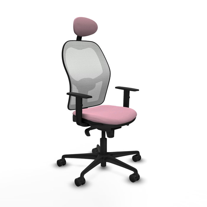 PIQUERAS Y CRESPO Silla de oficina Jorquera Rosa y Blanco con Mecanismo Sincro PIQUERAS Y CRESPO Silla de oficina Jorquera Rosa y Blanco con Mecanismo Sincro