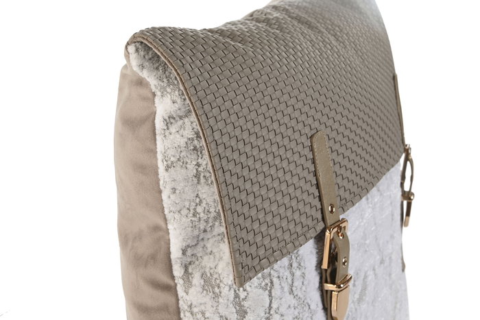 DKD Home Decor Cojin Greige Blanco 45 x 10 x 45 cm Jacquard Poliester