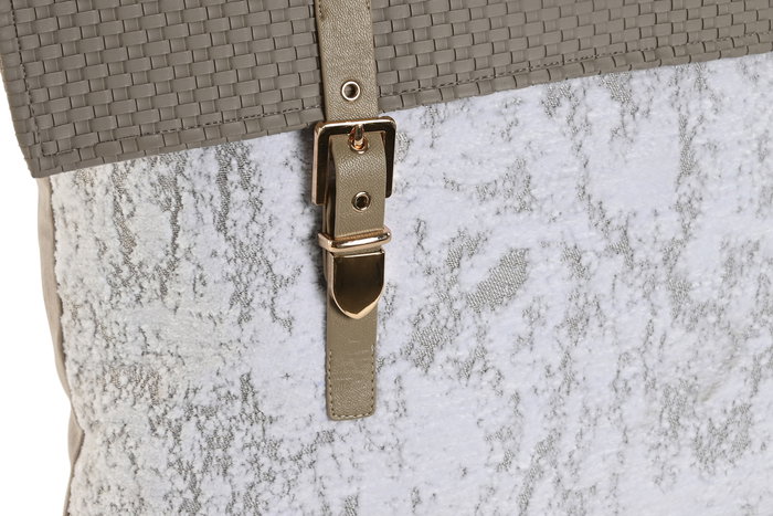 DKD Home Decor Cojin Greige Blanco 45 x 10 x 45 cm Jacquard Poliester