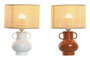 DKD Home Decor Lámpara de Sobremesa de Metal y Bambú (Pack de 2)