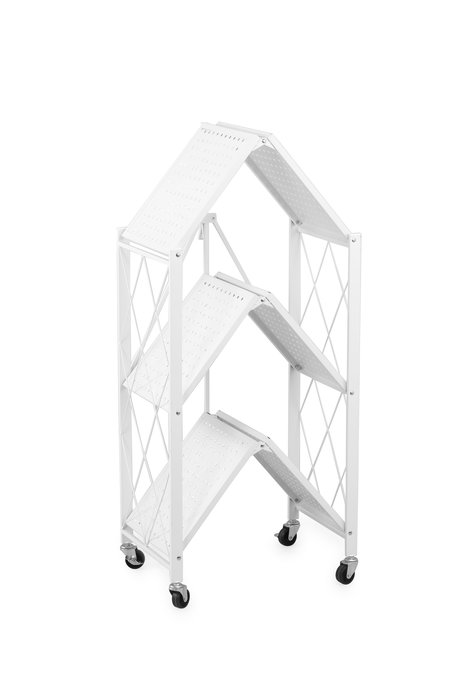 Confortime Estantería Plegable con 3 Niveles, Blanco, 71 cm Ancho x 34 cm Profundo x 86 cm Alto